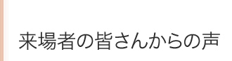 来場者の皆さんからの声